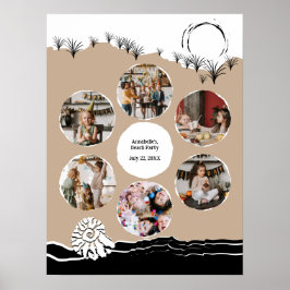 Póster Plantilla de Collage de fotos de Fiesta de playa d