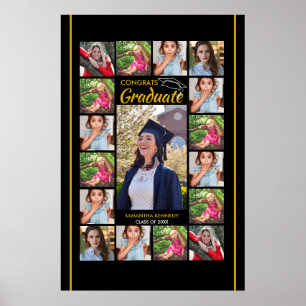 Póster Plantilla de Collage de Fotos de Graduado 17 Congr