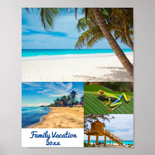 Póster Plantilla de Collage de fotos de vacaciones de ver (Frente)