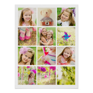 Póster Plantilla de collage de fotos personalizada