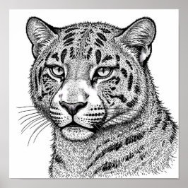 Póster Plantilla de colorido de piel/estampado de leopard