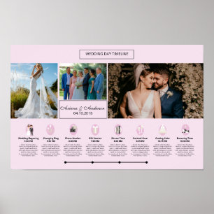 Póster Plantilla de Cronología del Día de la Boda
