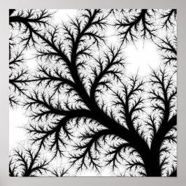 Póster Plantilla de decoupage de floritura fractal Line A