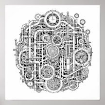 Plantilla de Decoupage Steampunk Intrincado con Ar