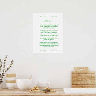 Póster Plantilla de Escrituras, El Padrenuestro, verde