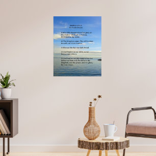 Póster Plantilla de Escrituras, La Oración del Señor, mar