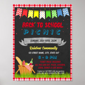 Póster plantilla de evento Back to School Picnic