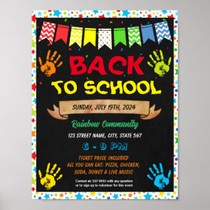 Póster Plantilla de evento Back to School Supply Drive