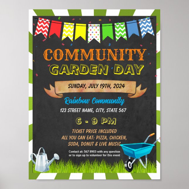 Póster plantilla de evento de Community Garden (Frente)