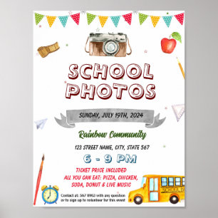 Póster Plantilla de evento de fotos de escuela