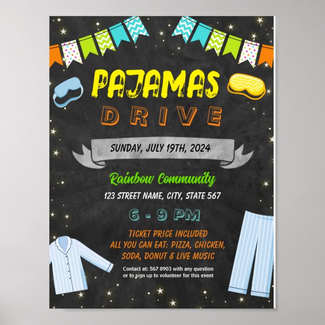 Póster Plantilla de evento de unidad de pijamas (Frente)