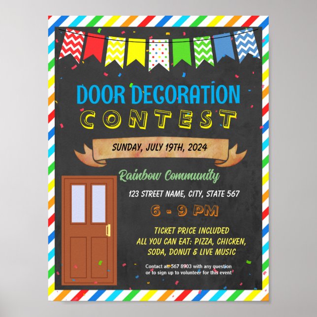 Póster Plantilla de evento escolar del concurso de decora (Frente)
