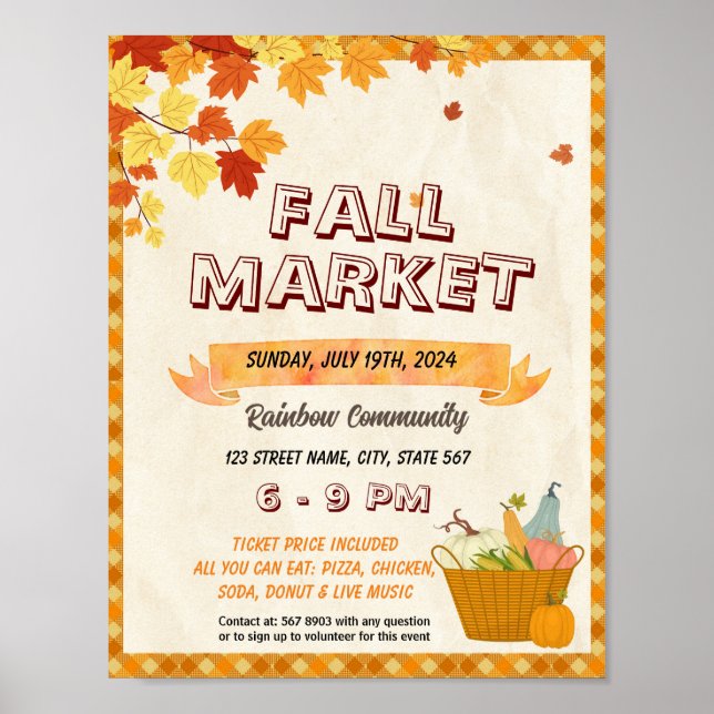 Póster Plantilla de evento Fall Market Festival (Frente)