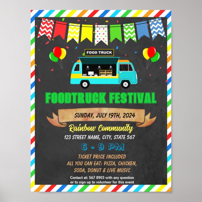 Póster Plantilla de evento Food Truck (Frente)