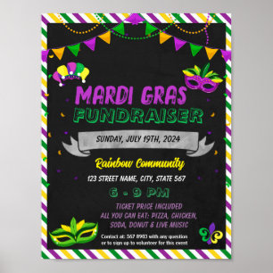 Póster Plantilla de evento Mardi Gras