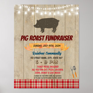 Póster Plantilla de evento Pig Roast Fundraiser