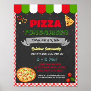 Póster Plantilla de evento Pizza Dinner Fundraiser