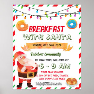 Póster Plantilla de eventos de Desayuno con Santa School