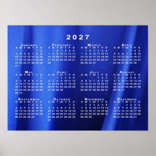 Póster Plantilla de foto abstracta azul de calendario 202
