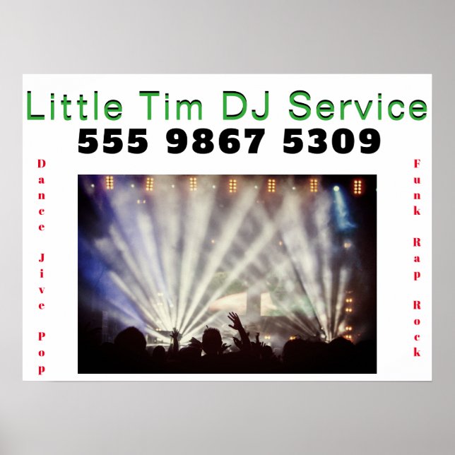 Póster Plantilla de foto de bodas electrónica DJ Disc Joc (Frente)