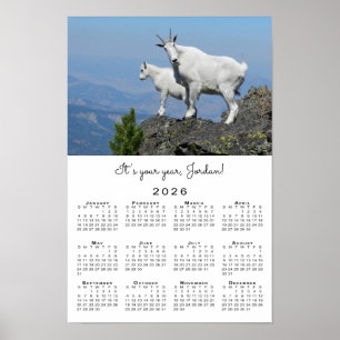 Póster Plantilla de foto de cabra inspiradora Calendario