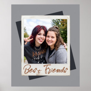 Póster Plantilla de foto de mejores amigos de Polaroid