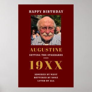 Póster Plantilla de fotografía de cumpleaños nombre de Mo