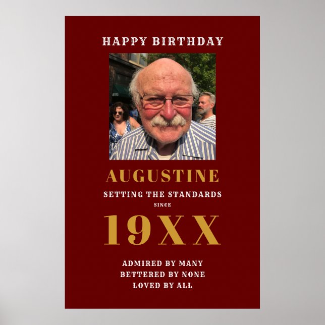 Póster Plantilla de fotografía de cumpleaños nombre de Mo (Frente)