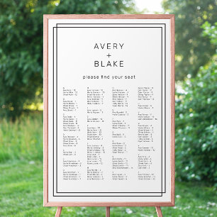 Póster Plantilla de gráfico de asientos de Boda Minimalis
