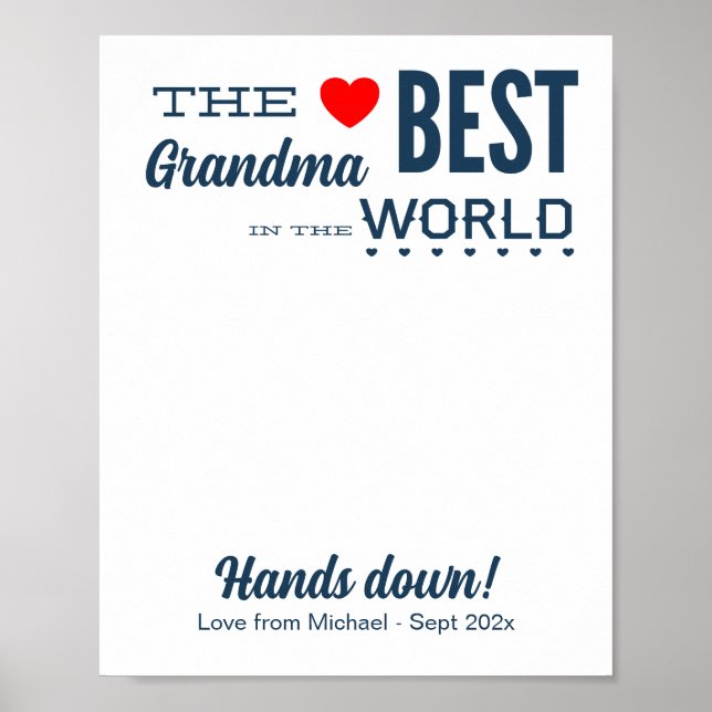 Póster Plantilla de huella de mano de mejor Personalizado (Frente)