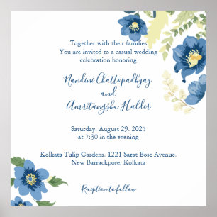 Póster Plantilla de invitación a la boda Minimalista eleg