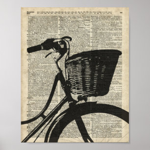 Póster Plantilla de la bicicleta del vintage sobre la