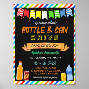 Póster Plantilla de la escuela Bottle and Can Fundraising