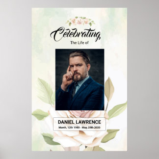 Póster Plantilla de Letrero de Bienvenida para Funeral