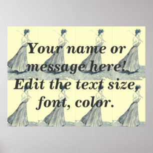 Póster Plantilla de moda de Vintage Women's Golf