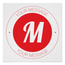 Plantilla de Monograma y Texto Circular de persona