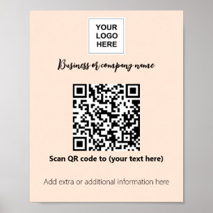Póster Plantilla de negocio Logo de Terracotta código qr