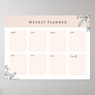 Póster Plantilla de planificador de programación semanal