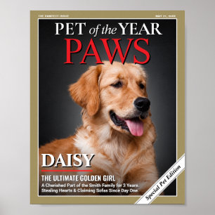 Póster Plantilla de Portada de Revista de Gato Personaliz