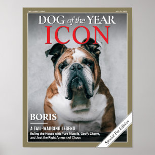 Póster Plantilla de portada de revista de perro personali