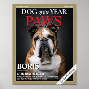Póster Plantilla de portada de revista de perro personali