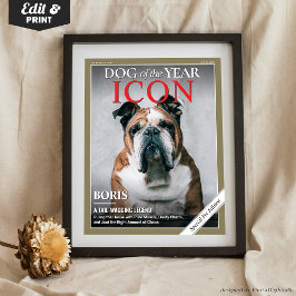 Póster Plantilla de portada de revista de perro personali