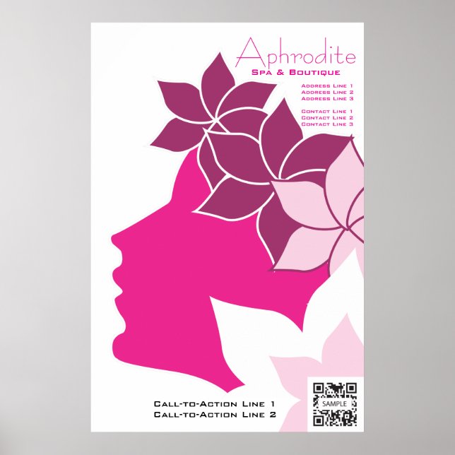 Póster Plantilla de poster Afrodite Spa & Boutique (Frente)