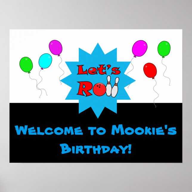 Póster Plantilla de Poster de Bowling de personalizado (Frente)