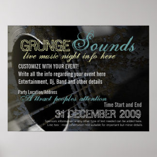 Póster Plantilla de Poster de eventos de sonidos de Grung