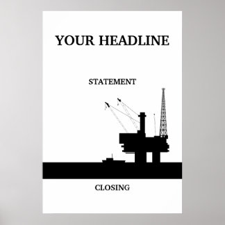 Póster Plantilla de Poster de petróleo en alta mar