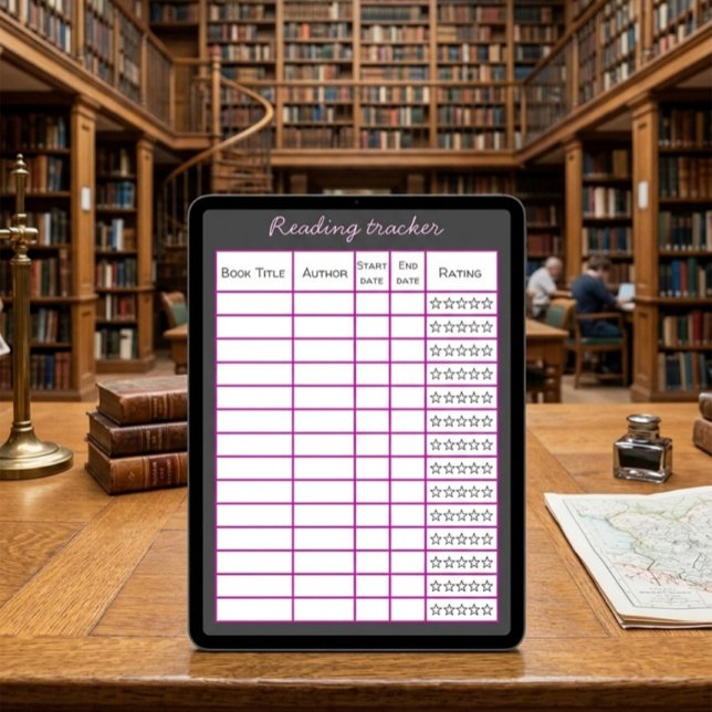 Póster Plantilla de rastreador de lectura digital para iP (Subido por el creador)