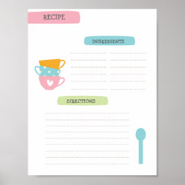 Póster Plantilla de Receta A4 (Descarga Instantánea)