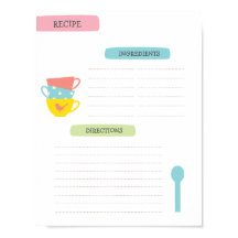 Plantilla de receta A4 (Descarga instantánea)