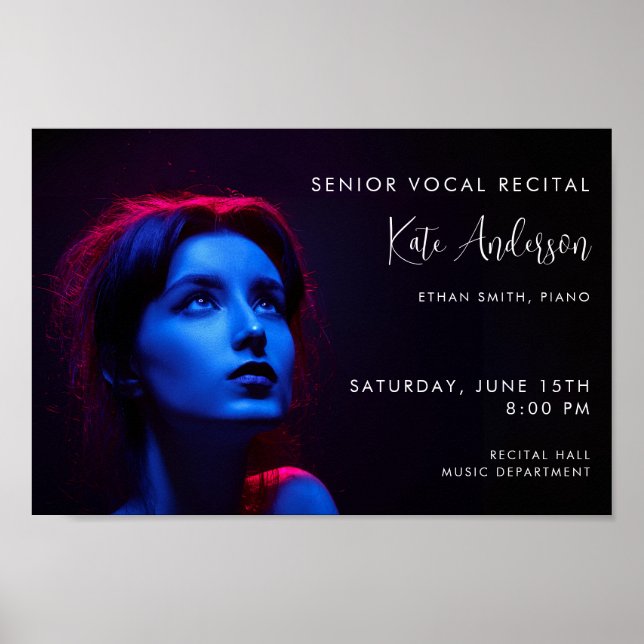 Póster Plantilla de Recital de Concierto de Música Fotogr (Frente)